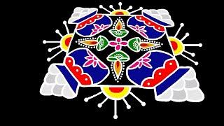 Pongal kolam | pongal rangoli | 13 dots kolam | pulli kolam | sankranthi muggulu | vilakku kolam