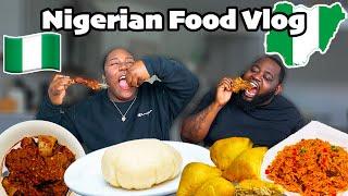 Trying NIGERIAN FOOD for the first time | Nigerian FuFu, Jollof Rice, Beef Suya & MORE