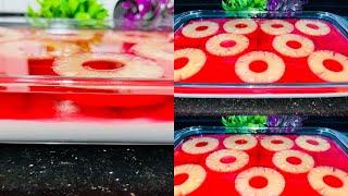 حلا طبقات الجلي والاناناس طبق حلو خفيف وسريع ولذيذ The solution of layers of jelly and pineapple
