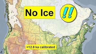 No Ice 12,800 years ago