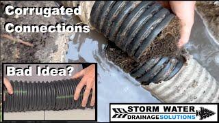 How To Connect Corrugated Pipe To PVC Pipe - Corrugated Drainage Pipe Connections - Yard Drainage