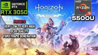 HORIZON ZERO DAWN REMASTERED - RTX 3050 Laptop + AMD R5 5500u | Benchmark | Game Test Aspire 7 r5c5