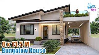 HOUSE DESIGN IDEA | 8 X 13.5 Meters | 3 Bedroom House with roofdeck | Pinoy House