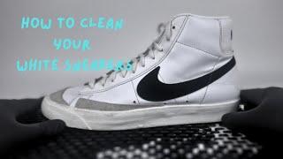 How To Clean White Sneakers! Nike Blazer Cleaning Tutorial