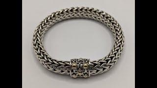 John HARDY Woven Sterling Bracelet with 18 Karat accents