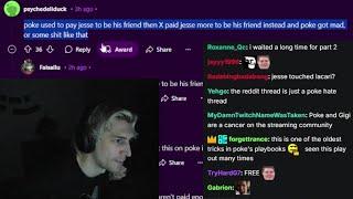 xQc Reads Comments about Jesse Kicked from OnlyFangs because of Pokelawls