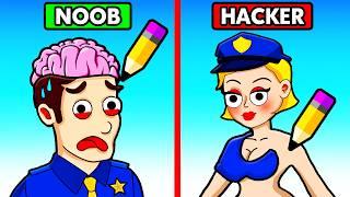 Drawing NOOB vs HACKER POLICE