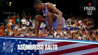 Noah Lyles de USA impresionó con este salto antes de competir en 200 m | Juegos Olímpicos París 2024