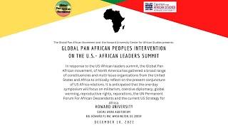 Global Pan African Peoples Intervention on the US African Leaders Summit