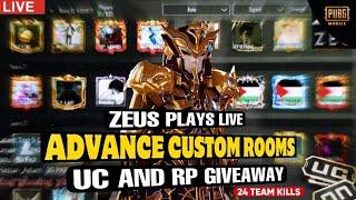 720 UC GIVEAWAYS PUBG MOBILE LIVE | LIVE CHAT GIVEAWAYS | ZEUS PLAYS  #pubglive #customrooms