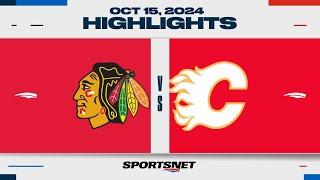 NHL Highlights | Blackhawks vs. Flames - October 15, 2024