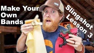 How to Make Slingshot bands and Tie on Pouches  (How to Slingshot #3)