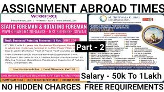 Assignment Abroad Times Newspaper | UAE Job Vacancy | Urgently Required For A Multinational Company