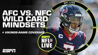 Mindsets of AFC vs. NFC Wild Card  Vikings-Rams coverage breakdown | NFL Live