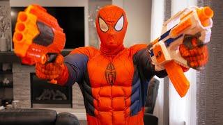 NERF WAR: Bros vs Spider-man