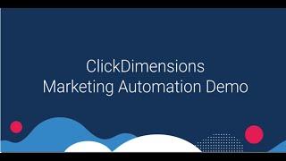 ClickDimensions Marketing Automation Demo