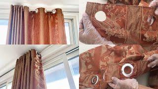 How to attach eyelet to curtains | How to make holes at home and attach eyelet rings to curtain