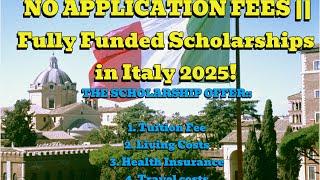 APPLY NOW️️:: Study for Free in Italy| Scholarship 2025-2027