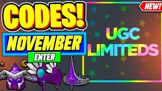 ️New️ ALL WORKING CODES For UGC Limited Codes In November 2024 - Roblox UGC Limited Codes 2024