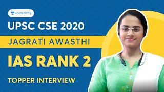 Jagrati Awasthi UPSC Topper Tips | AIR 2 | Unacademy Topper UPSC 2020 | IAS Rank 2