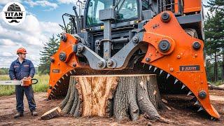Extreme Dangerous Monster Stump Removal Excavator | Amazing Fastest Wood Chipper Machines #13