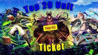 Top 20 Unit ticket