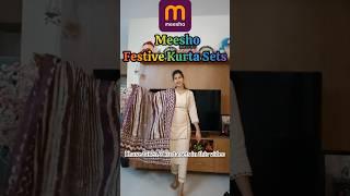 Meesho Festive Kurta Sets #shorts #kurtaset #festivewear #ethnicwear #fashion #minivlog #kurta #yt