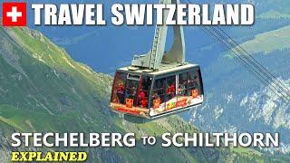 SCHILTHORN │ SWITZERLAND. Cable car ride from Stechelberg to Schilthorn explained.