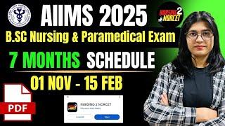 7 Months Schedule AIIMS Bsc Nursing & Paramedical Entrance Exam 2025