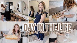 DAY IN THE LIFE PREGNANT MOM OF 4 | GET IT ALL DONE WITH ME + EASY DINNER IDEA