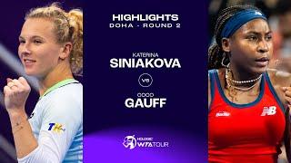 Katerina Siniakova vs. Coco Gauff | 2024 Doha Round 2 | WTA Match Highlights