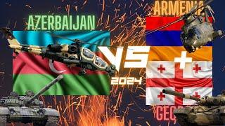 Azerbaijan vs Armenia+Georgia Military Comparison 2024