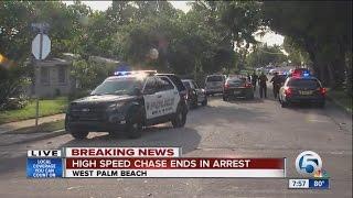 High-speed chase ends in 3 men arrested in West Palm Beach