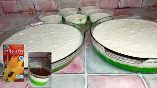 cara membuat puding maesena + agar agar dengan saos gula merah