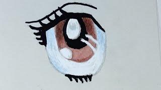 how to draw anime eye and colour #youtubevideo #animeeye