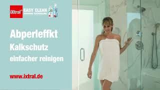 Dusche ohne Kalk mit Abperleffekt dauerhaft versiegeln mit iXtral® EASY CLEAN Lotus Glasversiegelung