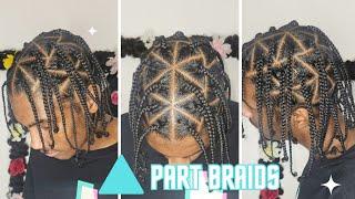 Triangle Part Box Braids Hairstyle | Tutorial | For Men #forguys #hairstyles #hairtutorial