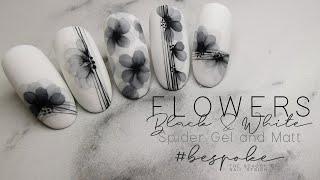 NAIL ART TUTORIAL  I  Black Watercolor Flowers #2