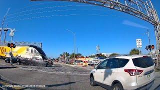 Video shows moment Brightline train collided with car in North Miami Beach (Courtesy: Dock Doctors)