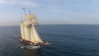 Tall ship. Three Masted Top Sail Schooner Oosterschelde