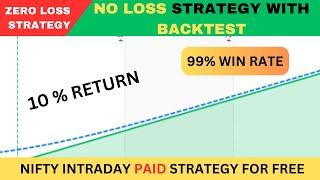 Nifty Intraday Strategy For Working People | Zero Adjustment | Zero Loss Strategy | No Loss Hedging