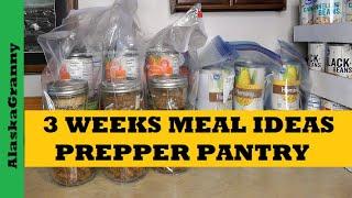 Prepper Pantry Shelf Meals From Food Storage - 3 Weeks of Dinners Recipes