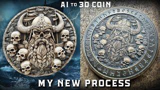 AI Image to 3D Laser Engraved Brass Coin!