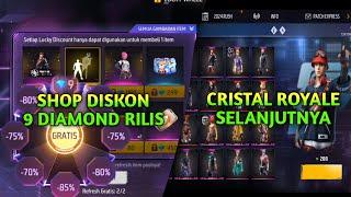 EVENT FF TERBARU 2024, CRISTAL ROYALE PART 2, SHOP DISKON 9 DIAMOND