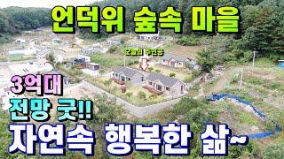 양평전원주택급매물[매물번호 454번] 마을 안쪽 국유림 숲속 마을내 탁트인 동남향의 조망권의 신축주택 2채