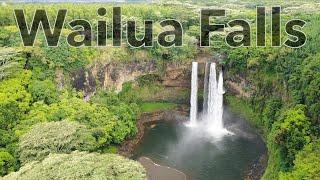 Wailua Falls - Drone 4k - Flyover - Kauai