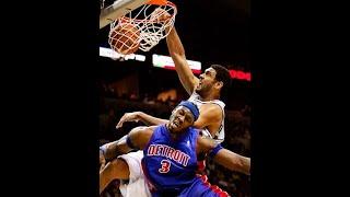 Tim duncan nasty dunk on ben wallace