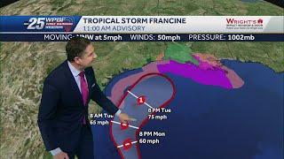 Tropical Storm Francine forms in Gulf of Mexico