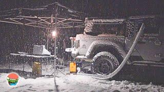 SNOW STORM 40 MILES INTO THE FOREST!!  Jeep gladiator Ecodiesel