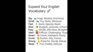 Expand your English Vocabulary. Learn English step by step